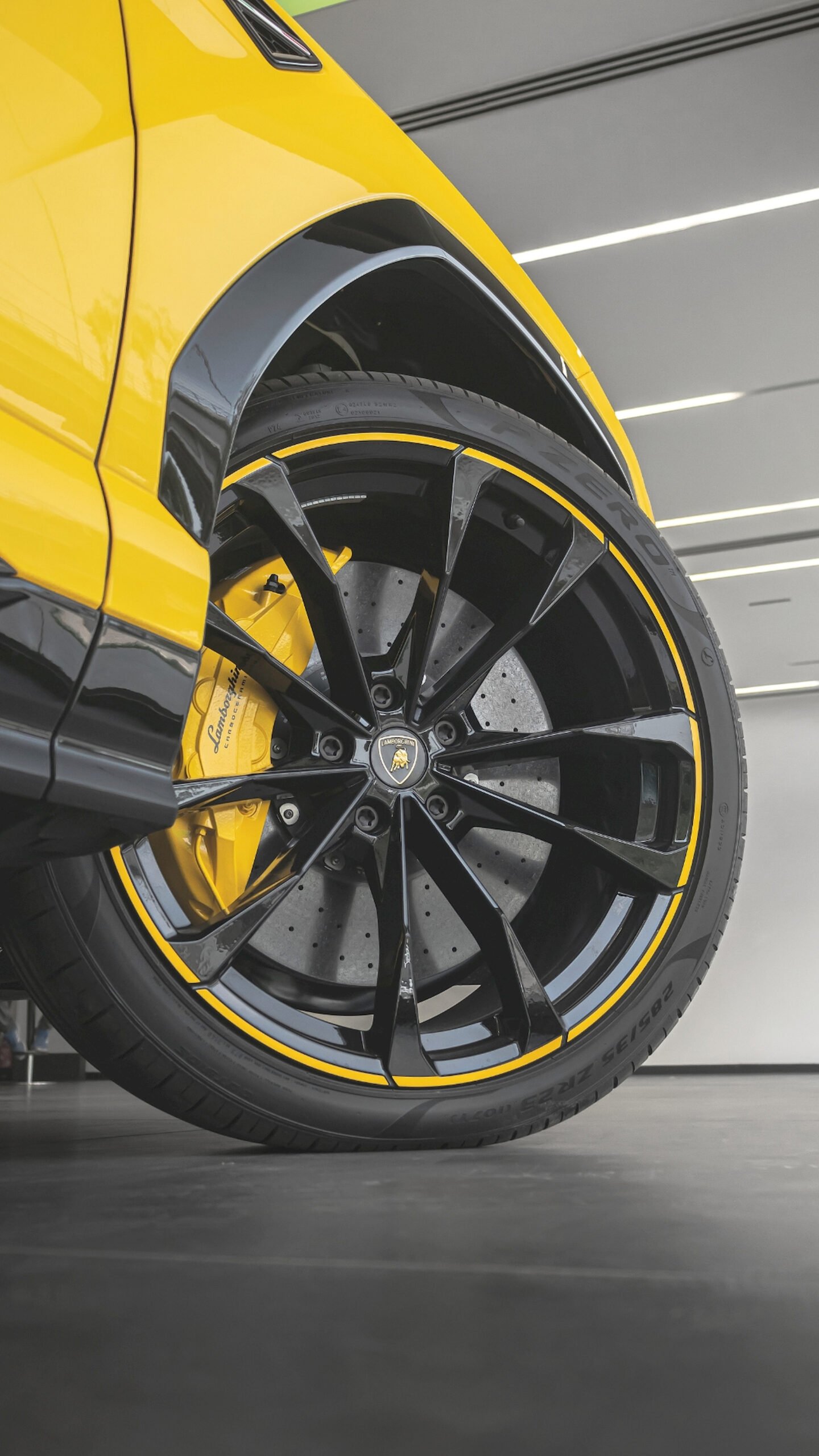 4K yellow Lamborghini super car wallpaper featuring luxury sports cars with sharp details, aerodynamic design, and high-performance style — ultra HD car background available for free on Zonwalls.