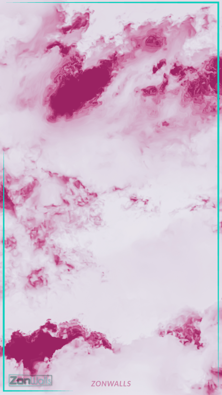 Vertical abstract wallpaper featuring swirling patterns of soft pink, magenta, and white fluid ink, creating a marble-like or cloudy texture effect.