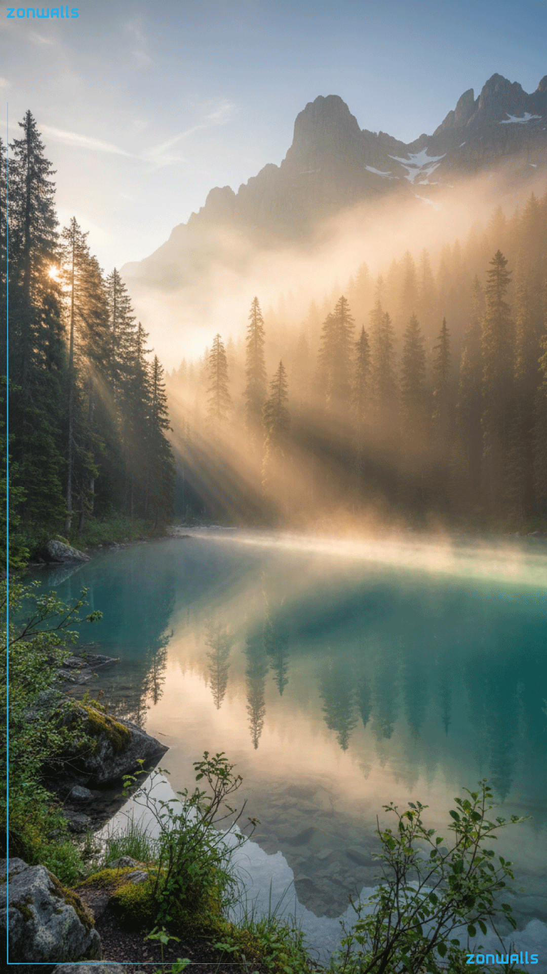 Nature Wallpapers 4K featuring a serene mountain landscape at sunset with vibrant colors.