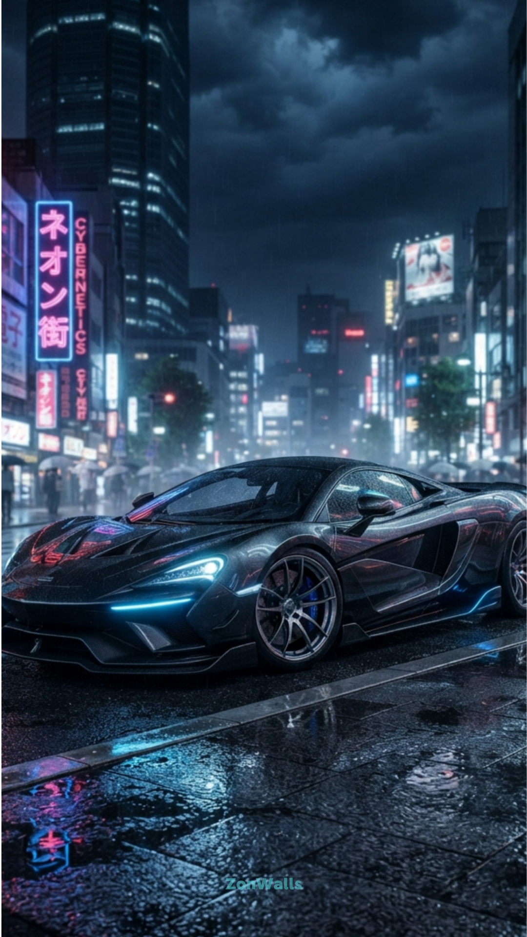 Futuristic Exotic Supercar Wallpaper: Epic 4K Stunning Art 1 Futuristic Exotic Supercar Mobile Wallpaper Epic 8K 2 Futuristic exotic supercar mobile wallpaper featuring a sleek carbon fiber aerodynamic car on a wet neon city street at night in ultra-high resolution.
