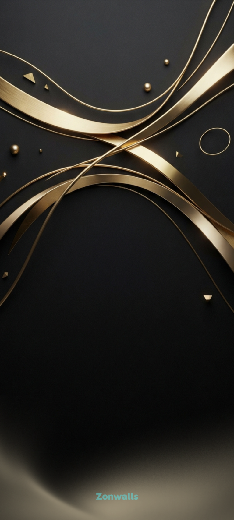 Luxury black and gold minimalist wallpaper 4k featuring premium flowing metallic gold lines on a deep matte black background.